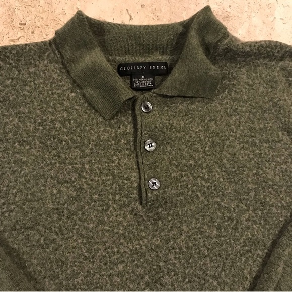 Geoffrey Beene Green Wool Sweater size XL - Picture 4 of 5